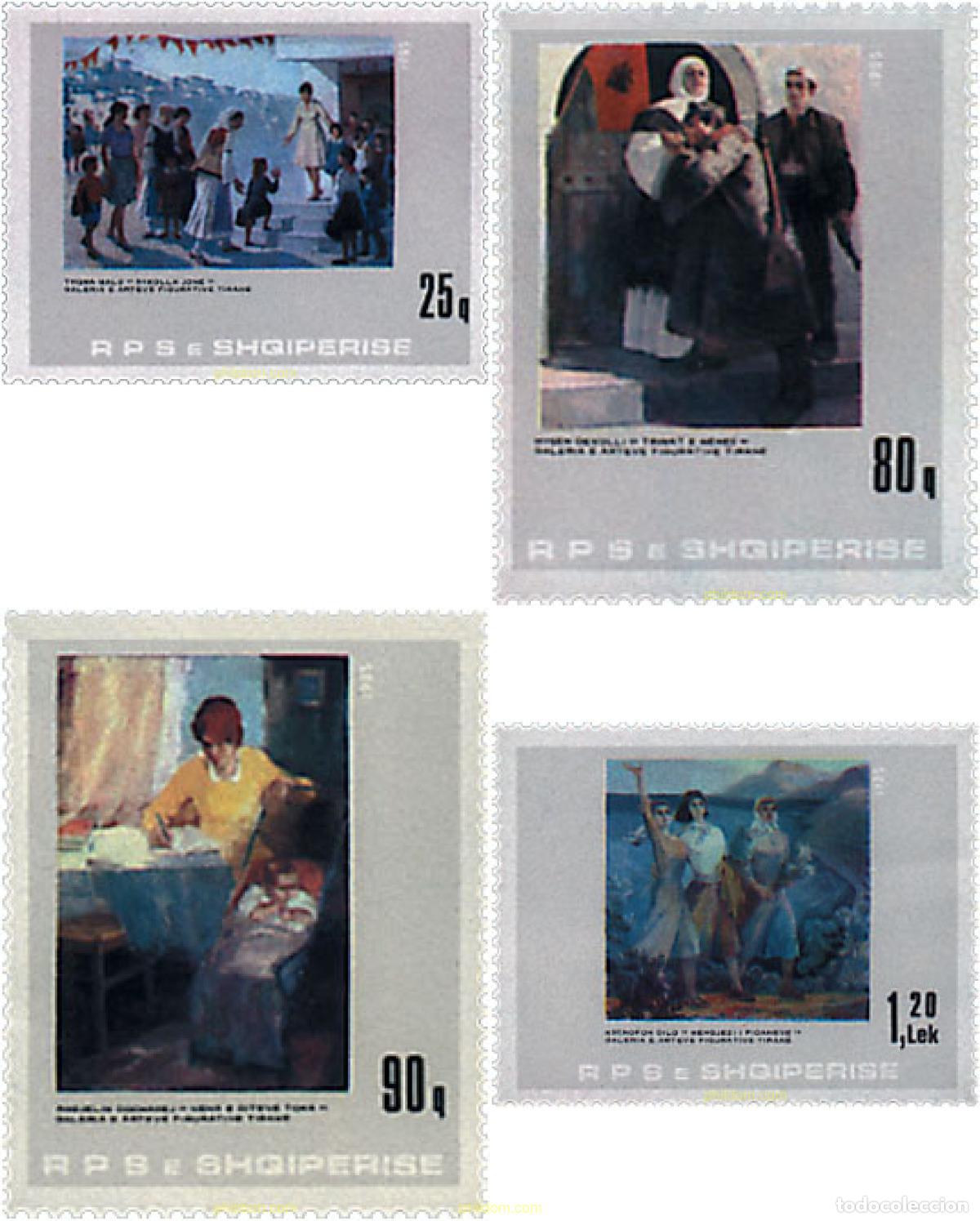 Sellos: 112508 MNH ALBANIA 1985 PINTURAS DE LA GALERIA DE ARTE FIGURATIVO DE TIRANA