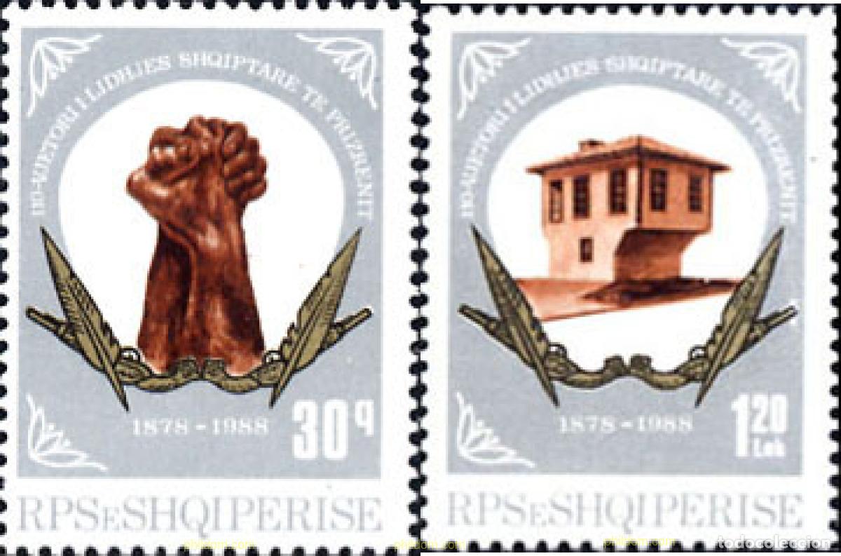 Sellos: 112581 MNH ALBANIA 1988 110 ANIVERSARIO DE LA LIGA DE PRIZREN