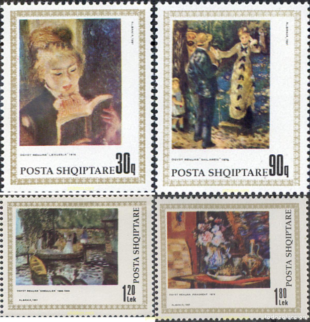 Stamps: 112697 MNH ALBANIA 1991 150 ANIVERSARIO DEL NACIMIENTO DE PIERRE AUGUSTE RENOIR