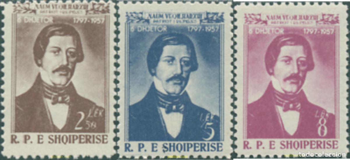Sellos: 111595 MNH ALBANIA 1958 160 ANIVERSARIO DEL NACIMIENTO DE NAUM VEQIHARXHI