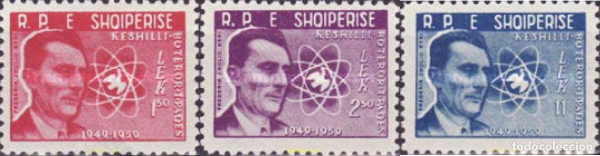 Sellos: 111613 MNH ALBANIA 1959 10 ANIVERSARIO DEL CONSEJO MUNDIAL DE LA PAZ