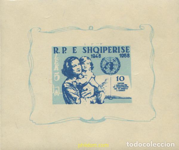 Sellos: 680744 MNH ALBANIA 1959 10 ANIVERSARIO DE LA DECLARACION UNIVERSAL DE LOS DERECHOS HUMANOS