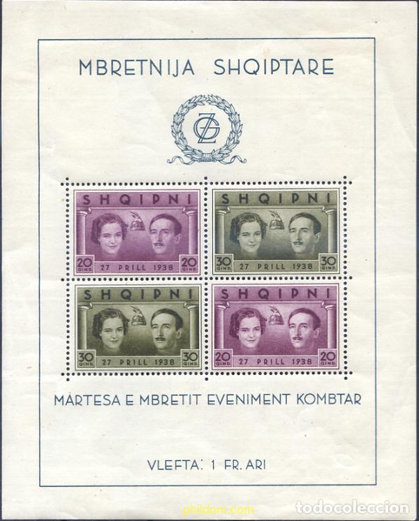 Sellos: 285884 HINGED ALBANIA 1938 BODA DEL REY ZOGU I Y LA CONDESA GERALDINE APPONYI