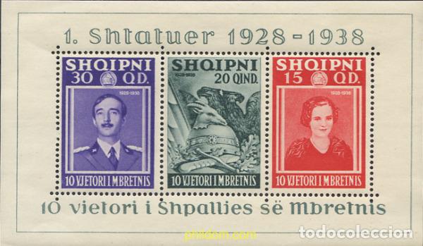 Sellos: 285885 HINGED ALBANIA 1938 10 ANIVERSARIO DEL REINO
