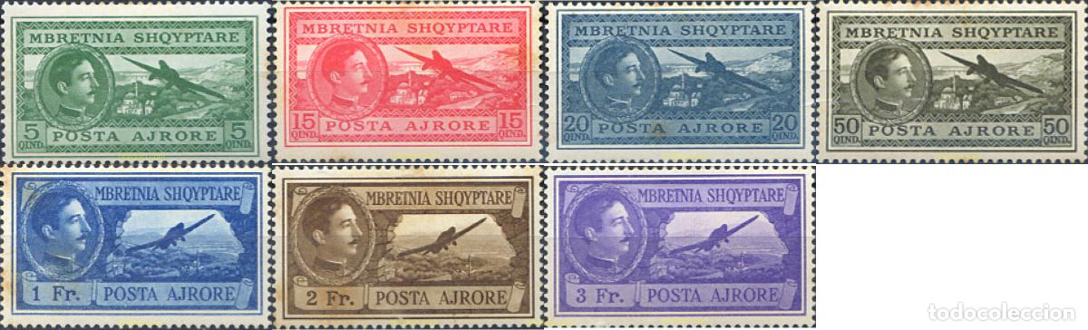 Sellos: 681319 MNH ALBANIA 1930 PRIMER VUELO TIRANA-KORITZA-VALONA