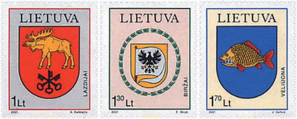 Sellos: 81300 MNH LITUANIA 2001 ESCUDOS DE ARMAS