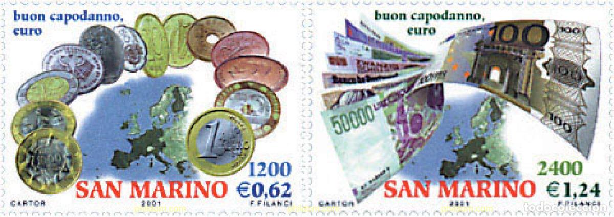 Sellos: 87303 MNH SAN MARINO 2001 BIENVENIDA AL EURO