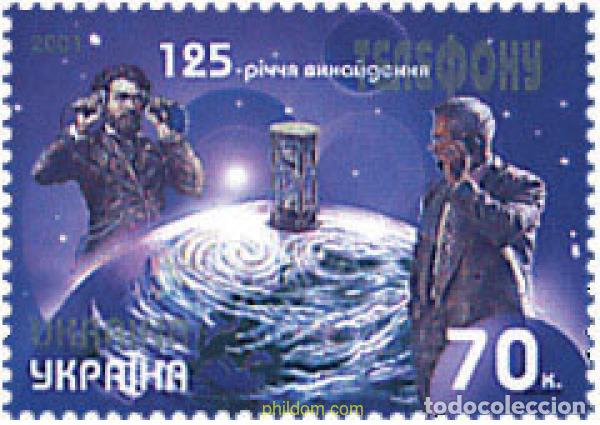 Sellos: 86487 MNH UCRANIA 2001 125 ANIVERSARIO DEL TELEFONO