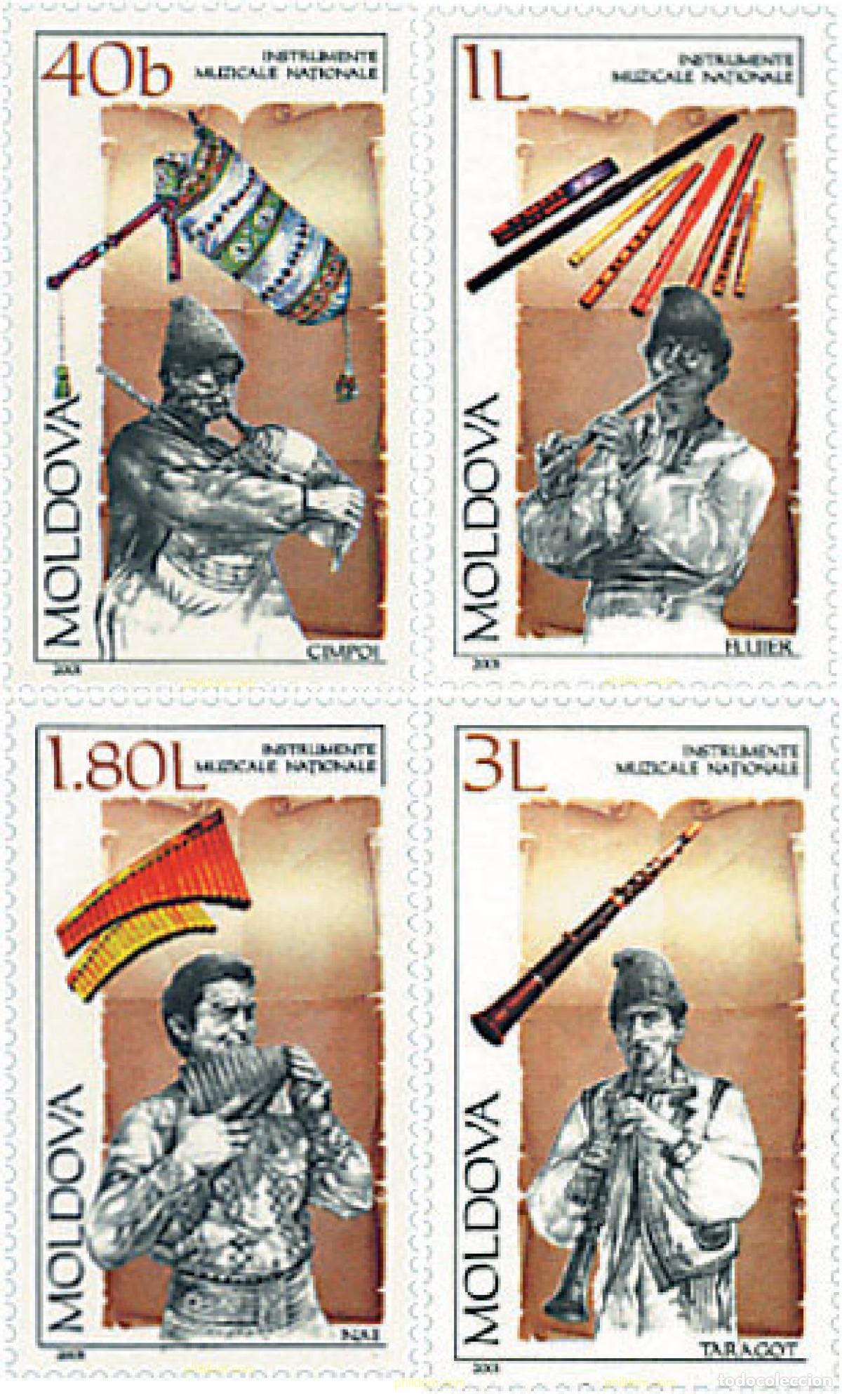 Sellos: 81370 MNH MOLDAVIA 2001 INSTRUMENTOS MUSICALES