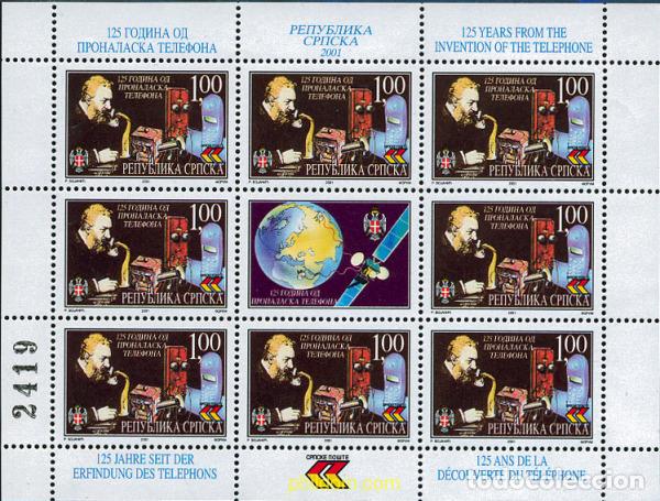 Sellos: 7935 MNH BOSNIA-HERZEGOVINA. Adm Serbia 2001 125 ANIVERSARIO DE LA INVENCION DEL TELEFONO