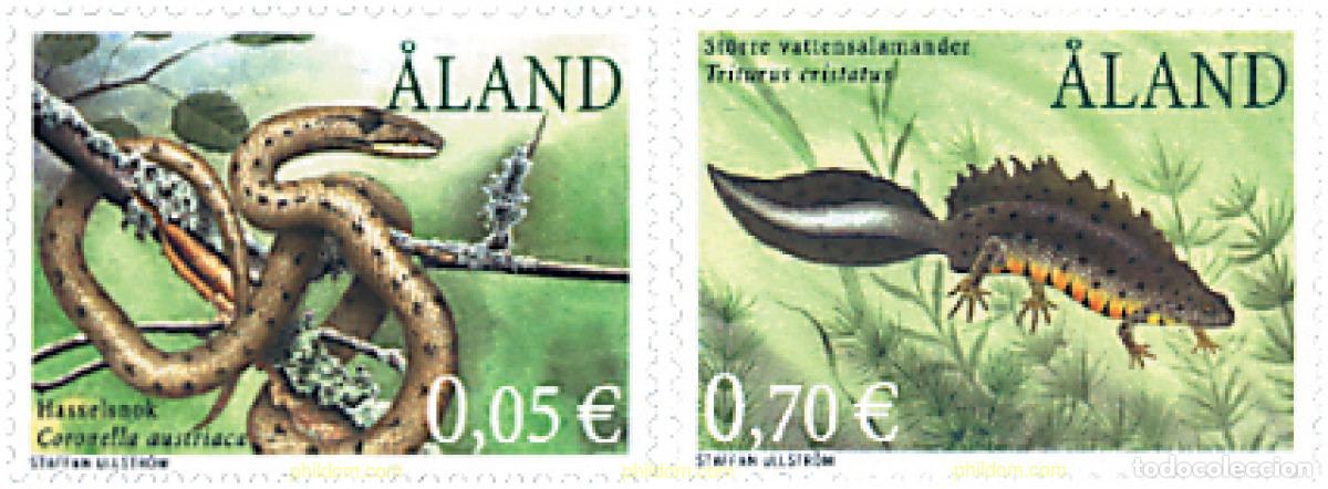 Sellos: 92723 MNH ALAND 2002 ANFIBIOS Y REPTILES