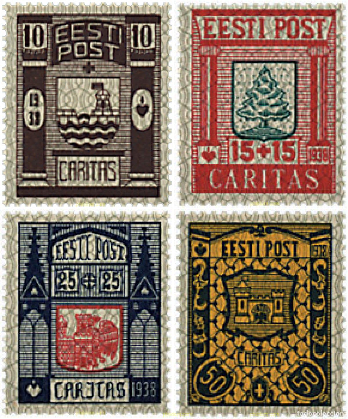Sellos: 164920 HINGED ESTONIA 1938 ESCUDOS DE CIUDADES. PRO CARITAS