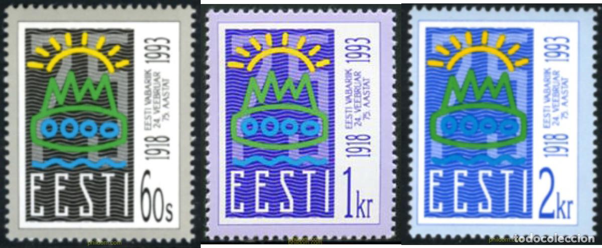 Sellos: 164953 MNH ESTONIA 1993 75 ANIVERSARIO DE LA REPUBLICA