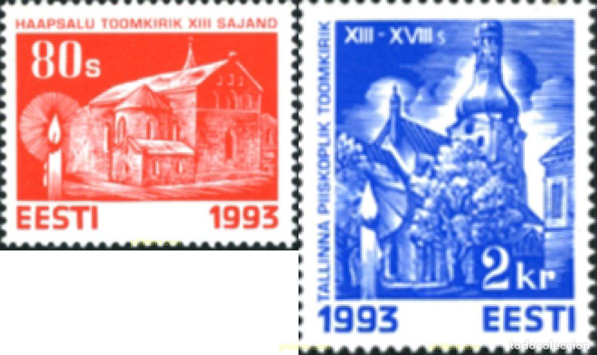 Sellos: 164980 MNH ESTONIA 1993 NAVIDAD. IGLESIAS