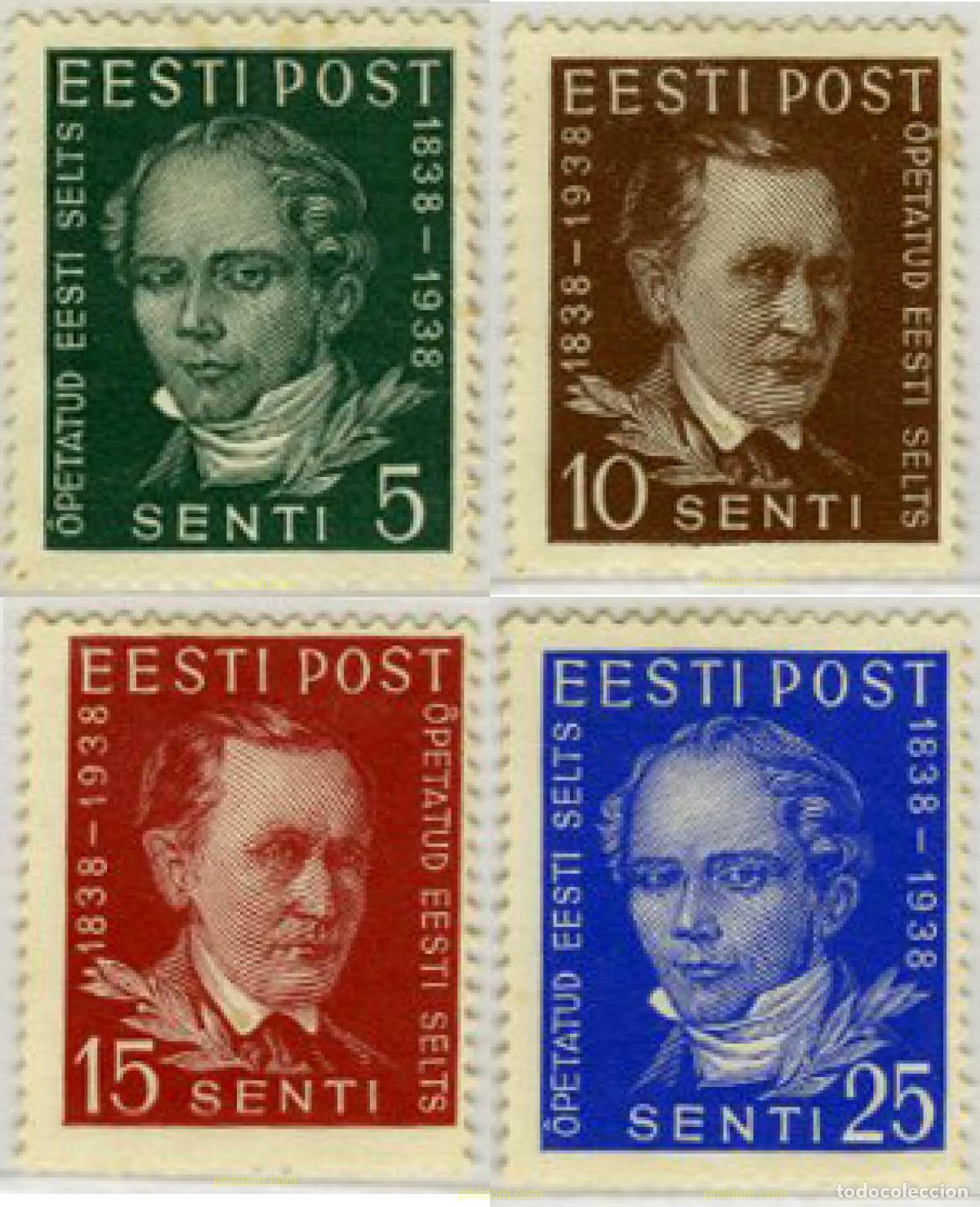 Sellos: 626047 HINGED ESTONIA 1938 CENTENARIO DE LA SOCIEDAD DE CIENTIFICOS