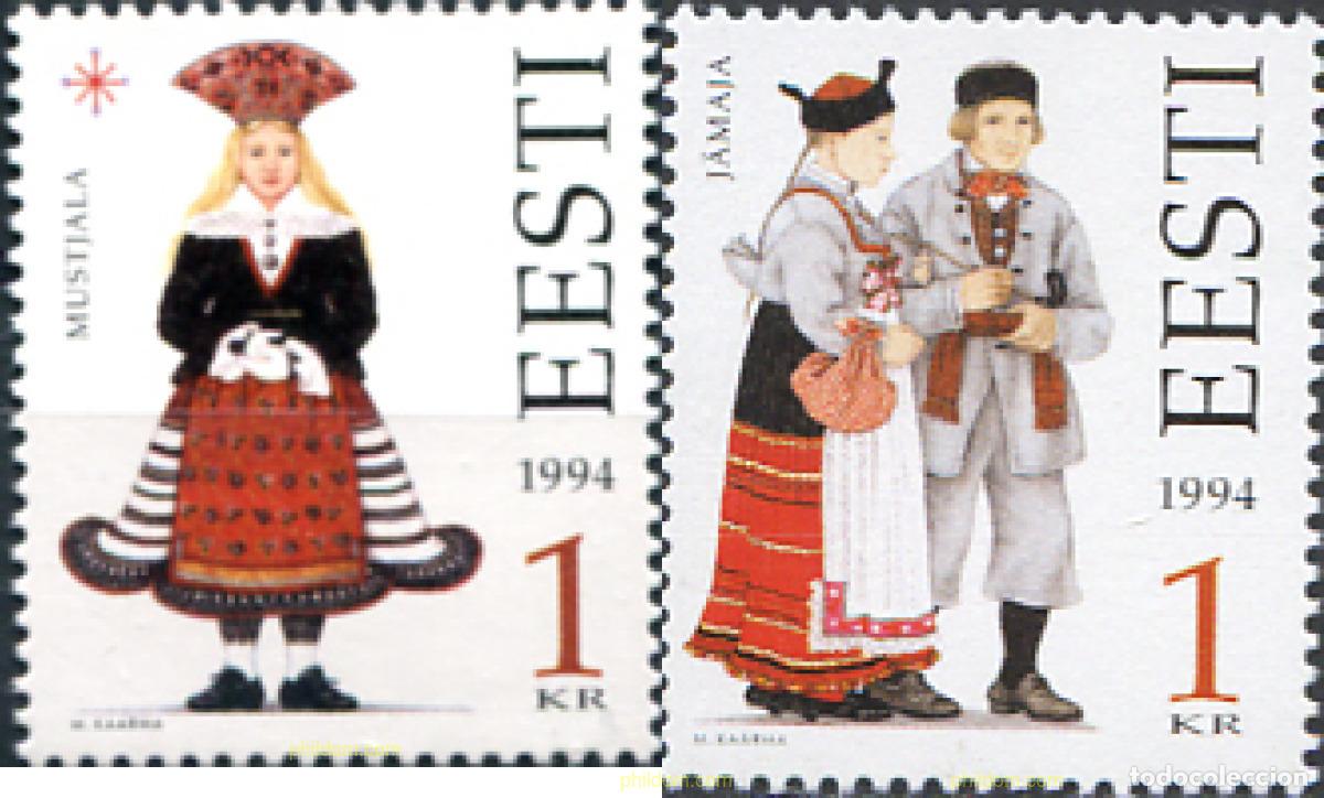 Sellos: 165002 MNH ESTONIA 1994 TRAJES REGIONALES