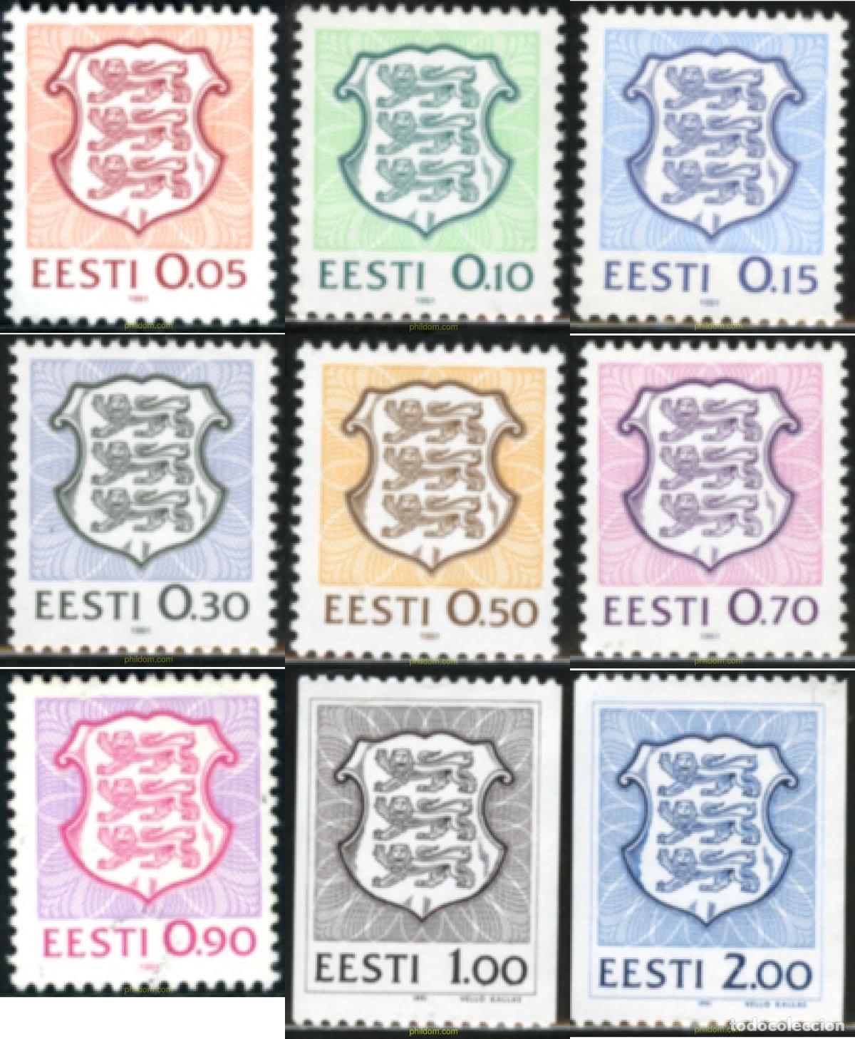 Sellos: 164934 MNH ESTONIA 1991 ESCUDOS DE ARMAS