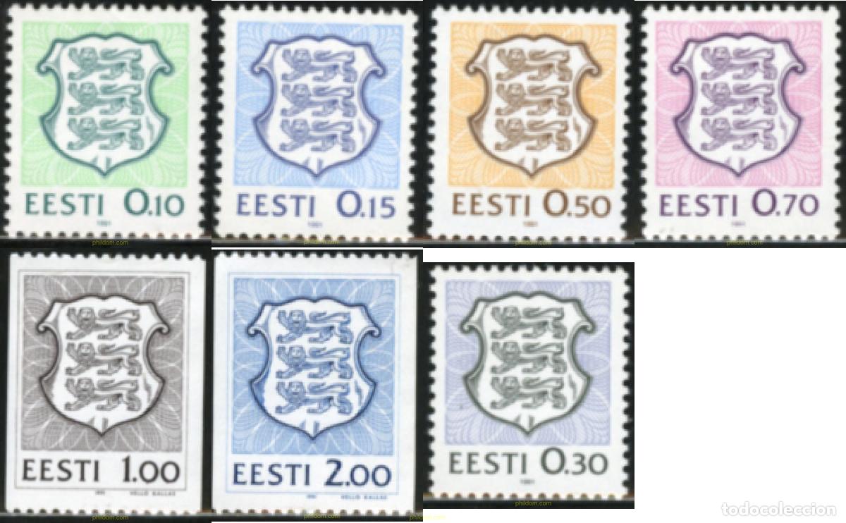 Sellos: 208558 MNH ESTONIA 1991 ESCUDOS DE ARMAS