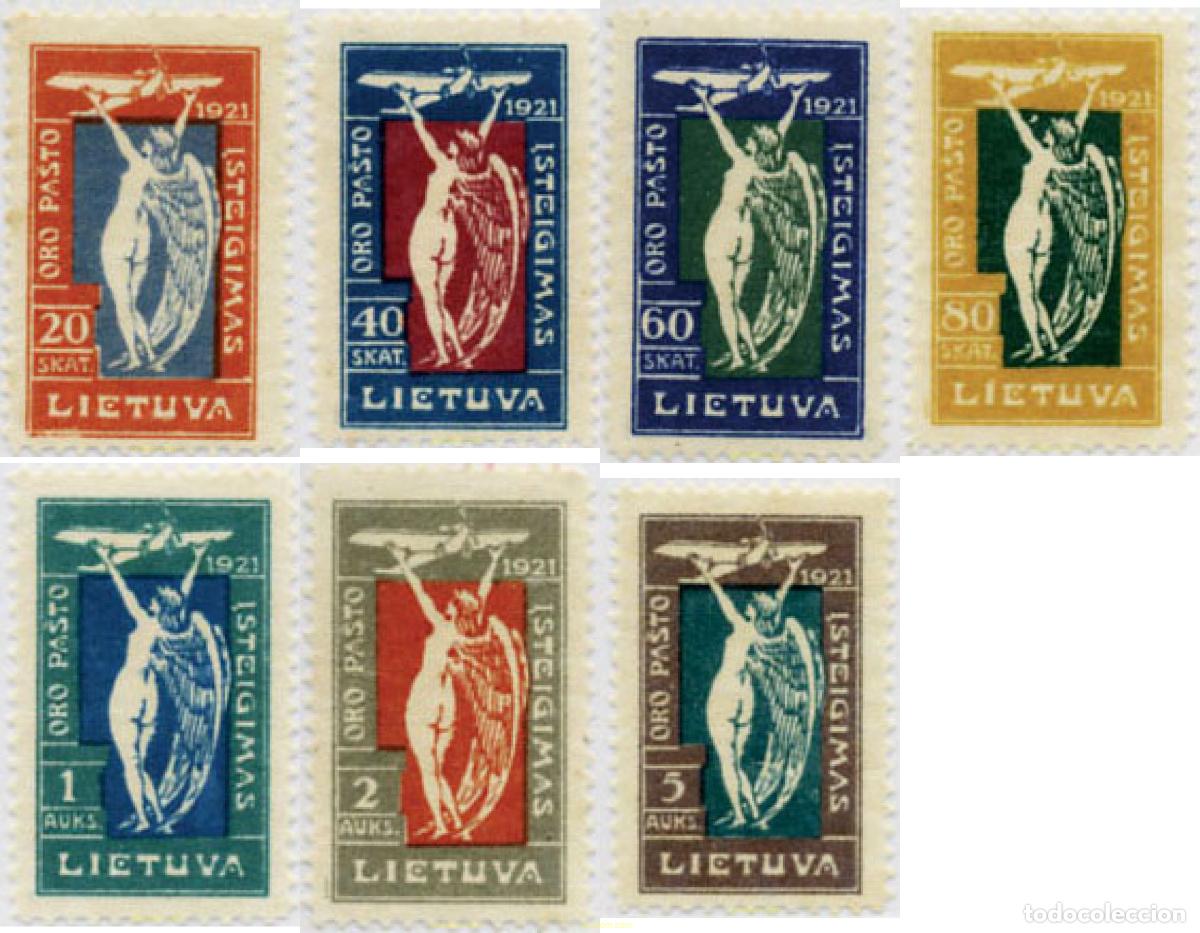 Sellos: 627654 MNH LITUANIA 1921 INAUGURACION DEL SERVICIO POSTAL AEREO
