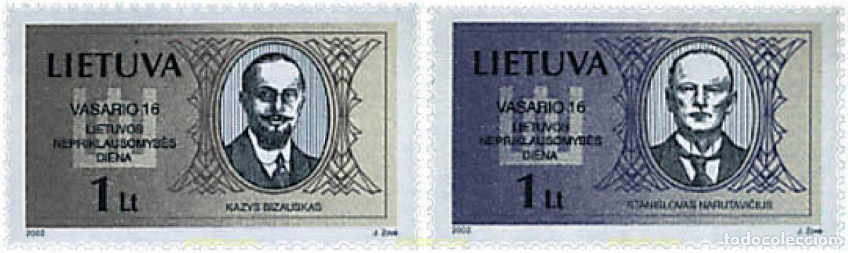 Briefmarken: 87257 MNH LITUANIA 2002 DIA DE LA INDEPENDENCIA. PERSONALIDADES