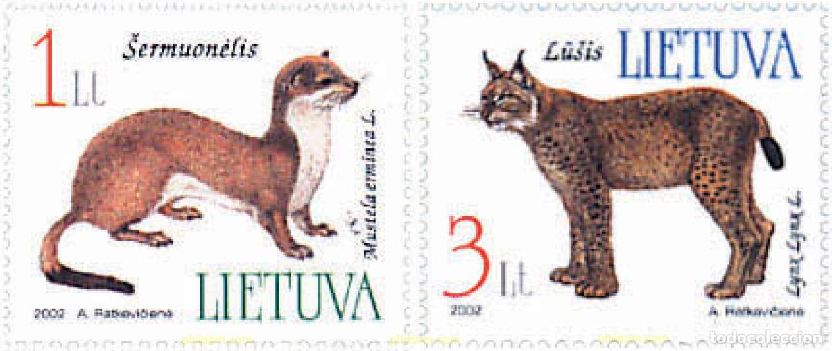 Sellos: 91052 MNH LITUANIA 2002 FAUNA PROTEGIDA
