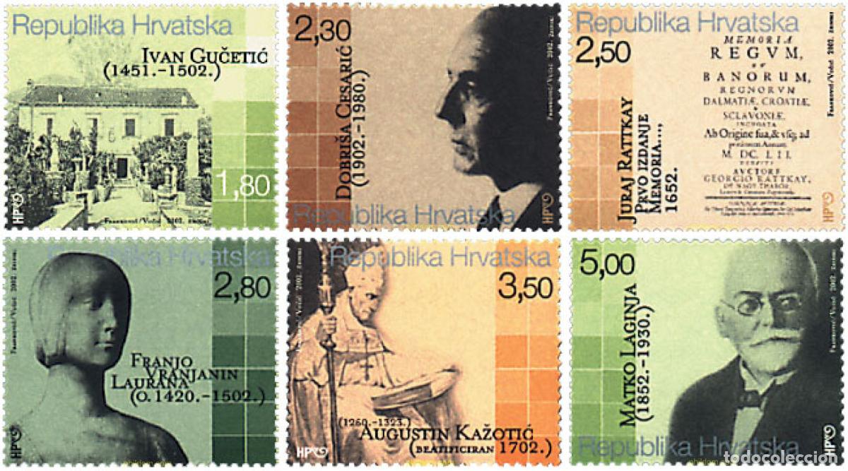 Sellos: 91021 MNH CROACIA 2002 PERSONAJES