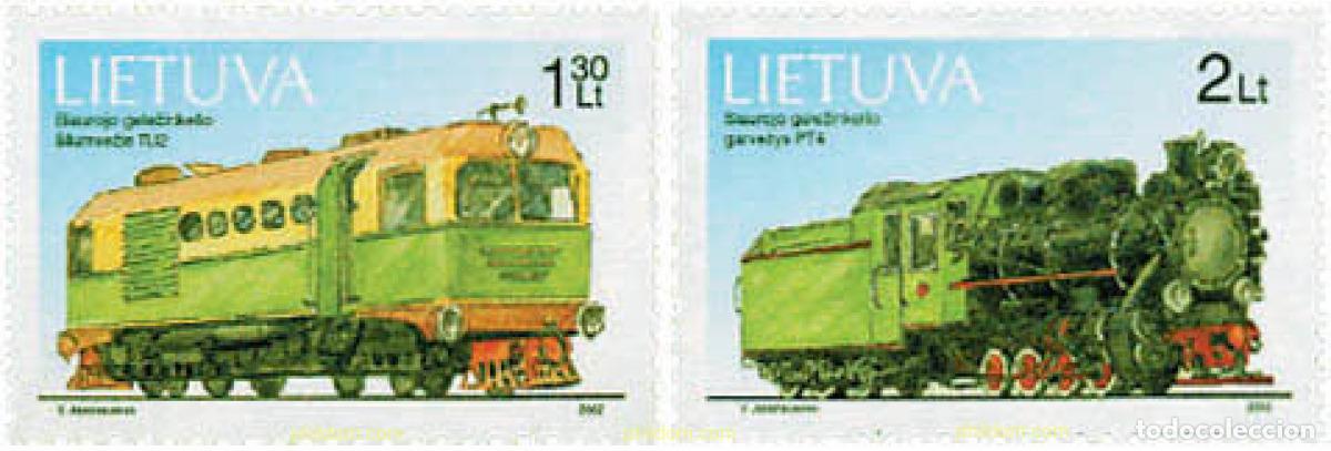 Sellos: 98490 MNH LITUANIA 2002 TRENES