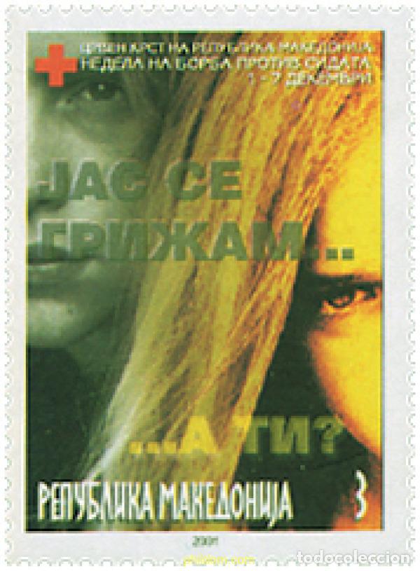 Sellos: 100590 MNH MACEDONIA 2001 SEMANA DE LA CRUZ ROJA