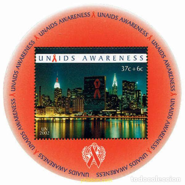 Sellos: 100660 MNH NACIONES UNIDAS. Nueva York 2002 CONCIENCIACION CONTRA EL SIDA
