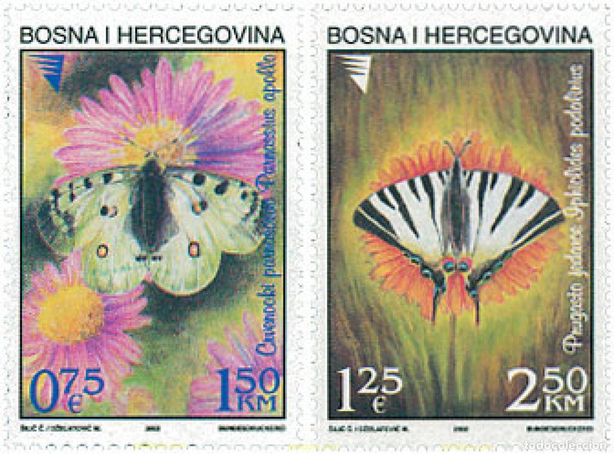 Sellos: 101015 MNH BOSNIA-HERZEGOVINA 2002 MARIPOSAS