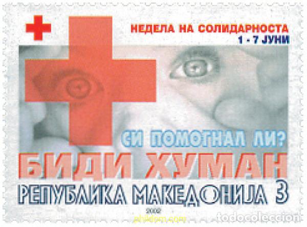 Sellos: 101066 MNH MACEDONIA 2002 CRUZ ROJA