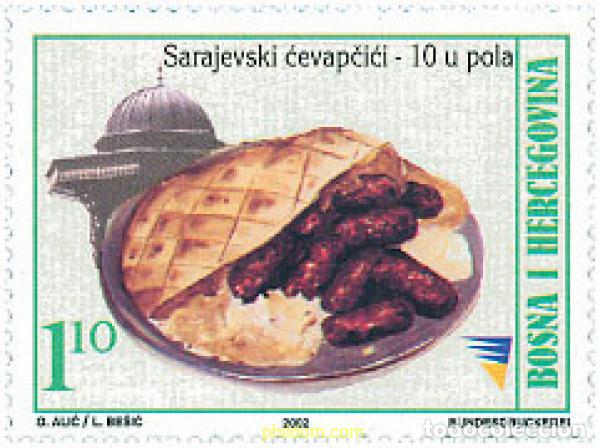 Sellos: 102502 MNH BOSNIA-HERZEGOVINA 2002 PLATOS TIPICOS