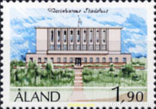 Sellos: 104263 MNH ALAND 1989 50 ANIVERSARIO DEL AYUNTAMIENTO DE MARIEHAMN