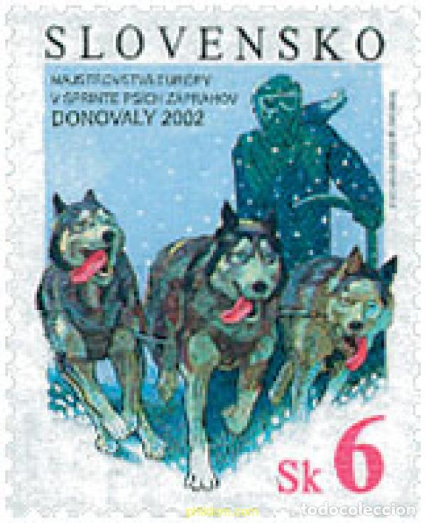 Stamps: 106382 MNH ESLOVAQUIA 2002 CAMPEONATO EUROPEO DE TRINEOS CON PERROS