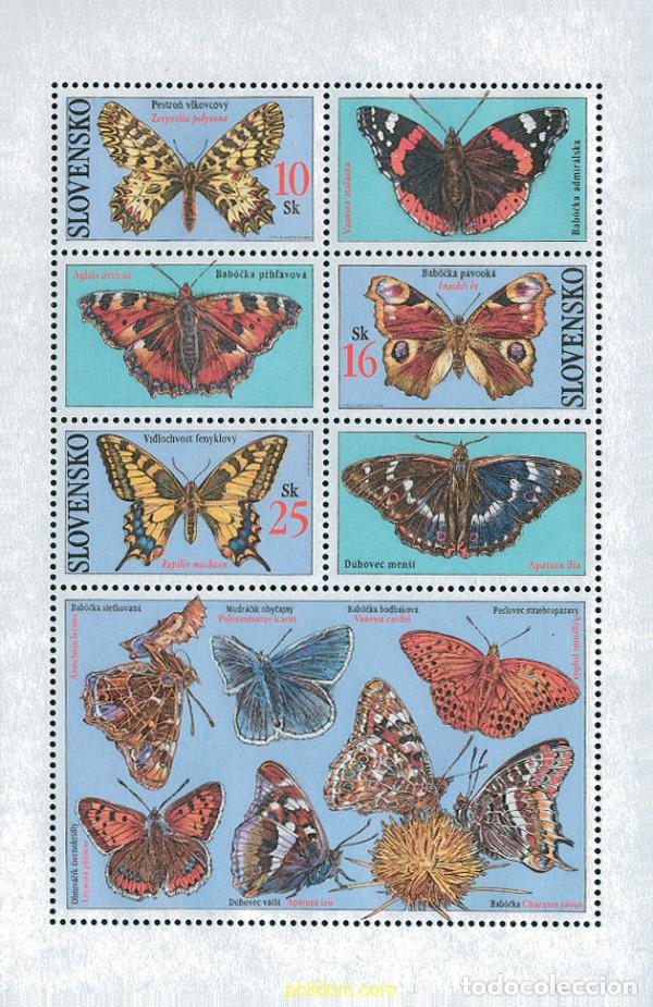 Stamps: 106401 MNH ESLOVAQUIA 2002 MARIPOSAS