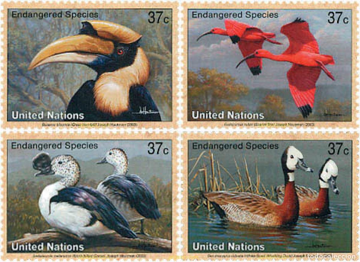 Sellos: 107215 MNH NACIONES UNIDAS. Nueva York 2003 FAUNA EN PELIGRO DE EXTINCION