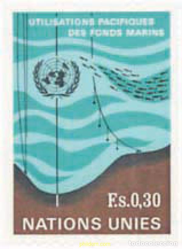 Sellos: 110042 MNH NACIONES UNIDAS. Ginebra 1971 UTILIZACION PACIFICA DE LOS FONDOS MARINOS