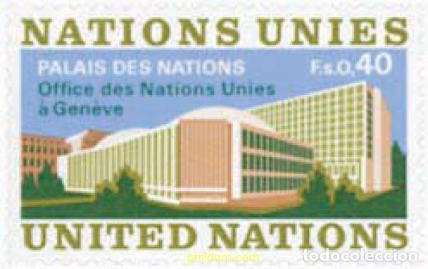 Timbres: 110122 MNH NACIONES UNIDAS. Ginebra 1972 NUEVO EDIFICIO DE LA ONU EN GINEBRA