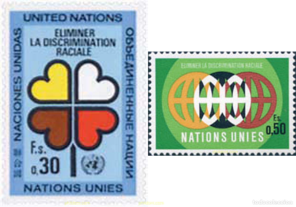 Timbres: 110114 MNH NACIONES UNIDAS. Ginebra 1971 A&Ntilde;O INTERNACIONAL CONTRA LA DESCRIMINACION RACIAL