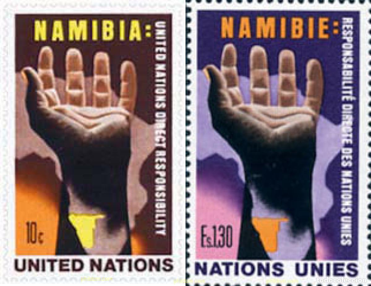 Sellos: 110166 MNH NACIONES UNIDAS. Ginebra 1975 NAMIBIA. EL NACIMIENTO DE UNA NACION