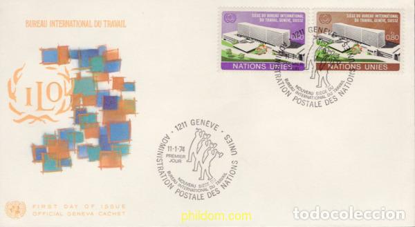 Sellos: 436011 MNH NACIONES UNIDAS. Ginebra 1974 NUEVA SEDE DE LA OFICINA INTERNACIONAL DE TRABAJO EN GINEB