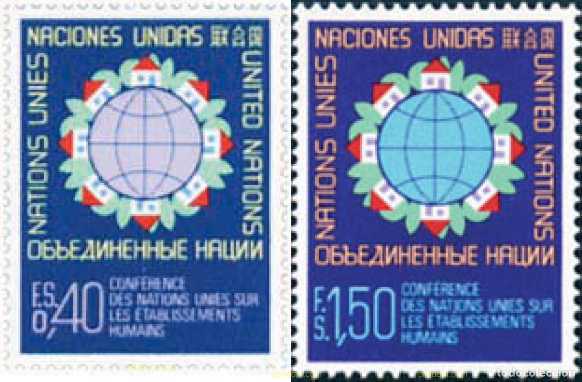 Sellos: 110173 MNH NACIONES UNIDAS. Ginebra 1976 CONFERENCIA DE LAS NACIONES UNIDAS SOBRE EL HABITAT