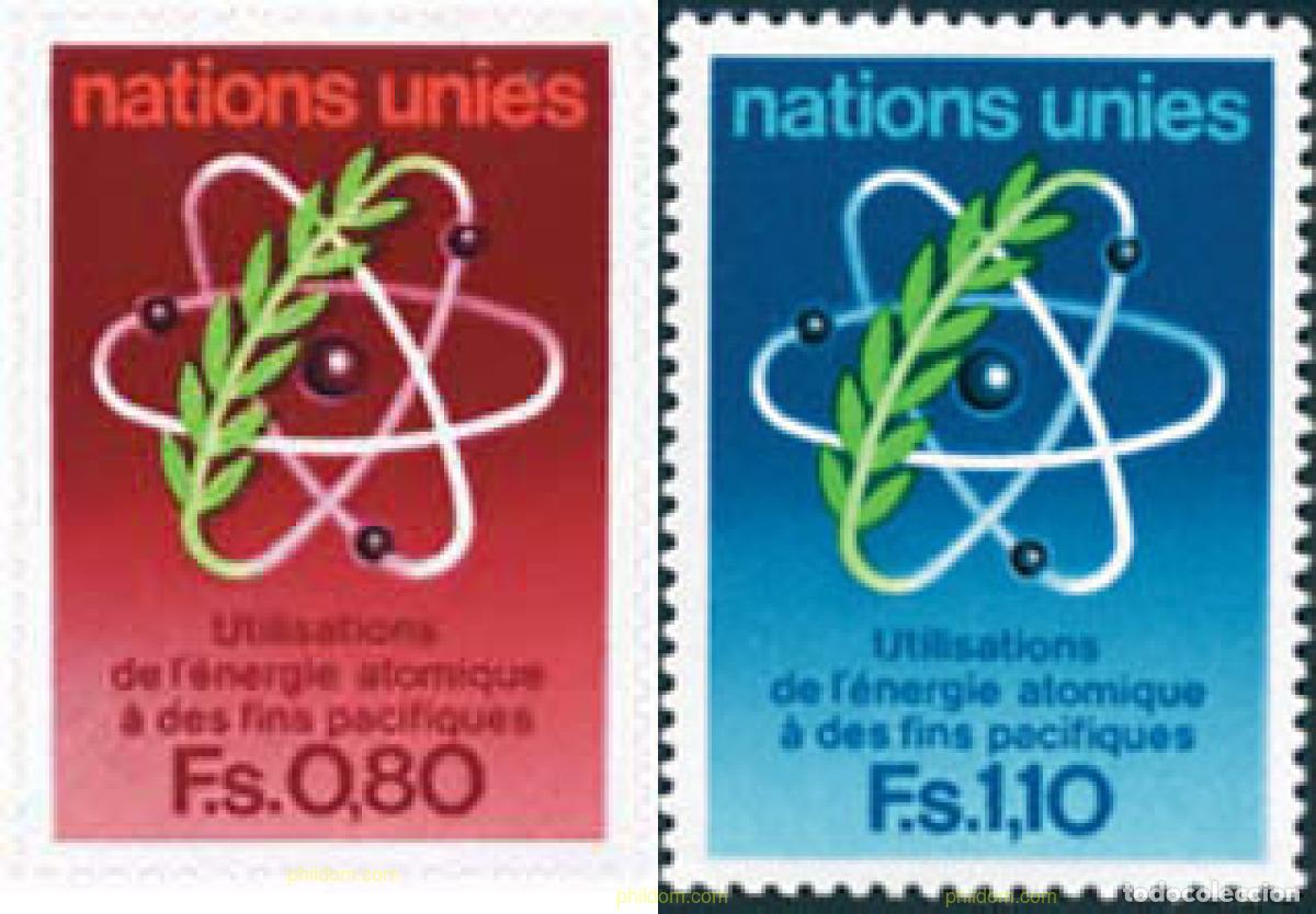 Sellos: 110181 MNH NACIONES UNIDAS. Ginebra 1977 UTILIZACION PACIFICA DE LA ENERGIA ATOMICA