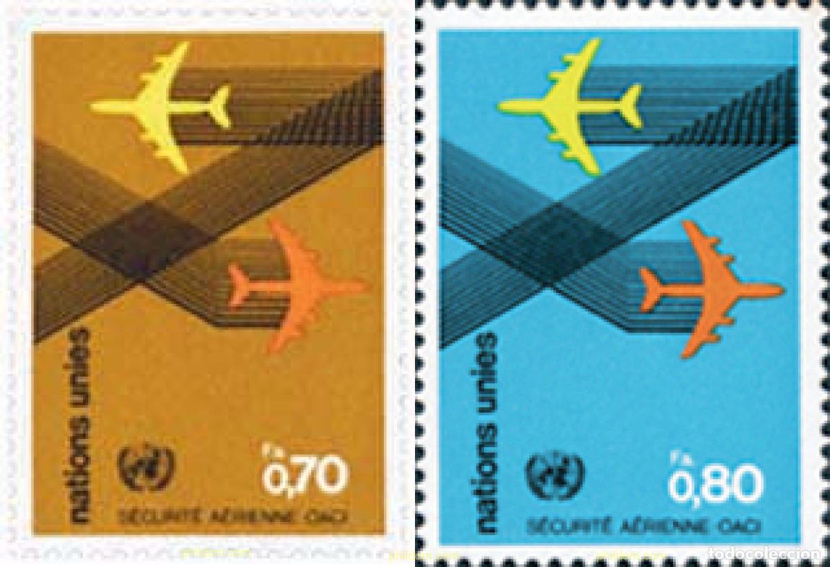 Sellos: 110196 MNH NACIONES UNIDAS. Ginebra 1978 SEGURIDAD AEREA. ORGANIZACION DE LA AVIACION CIVIL INTERNA