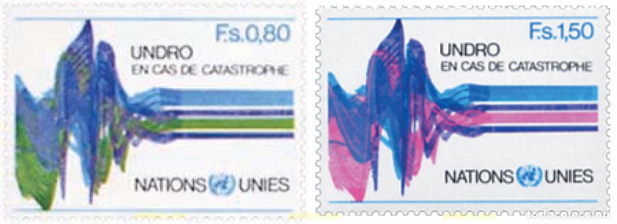Sellos: 110211 MNH NACIONES UNIDAS. Ginebra 1979 OFICINA DE COORDINACION DE LA ONU DE PRIMEROS AUXILIOS EN