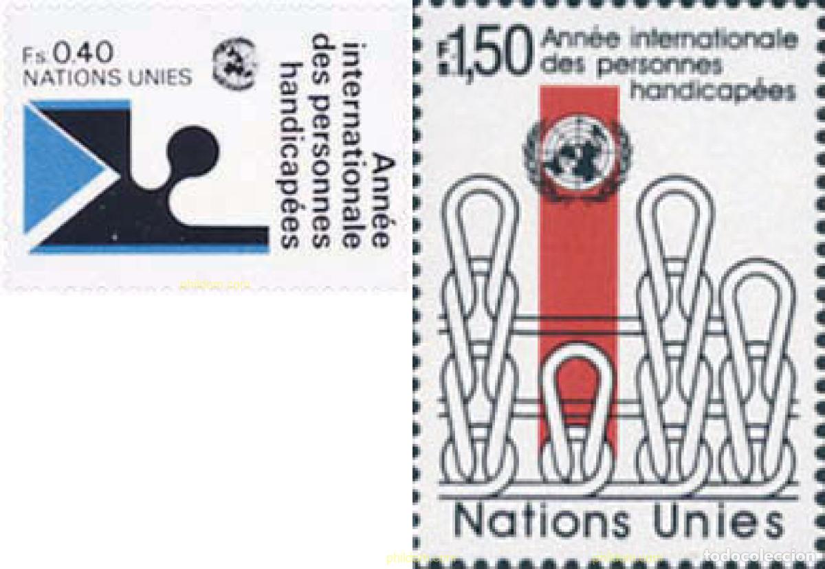 Sellos: 110255 MNH NACIONES UNIDAS. Ginebra 1981 A&Ntilde;O INTERNACIONAL DE LOS DISCAPACITADOS