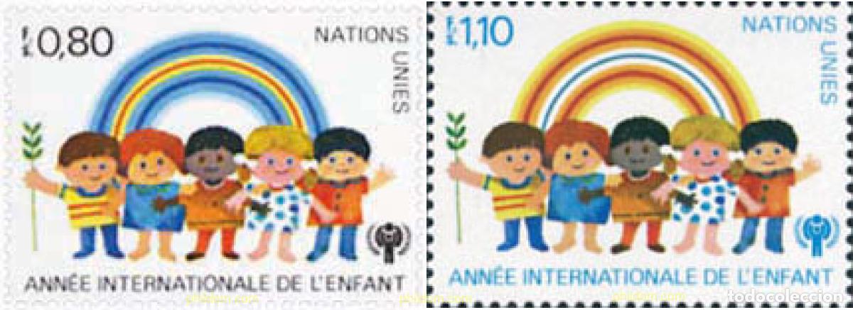 Sellos: 110212 MNH NACIONES UNIDAS. Ginebra 1979 A&Ntilde;O INTERNACIONAL DE LA INFANCIA