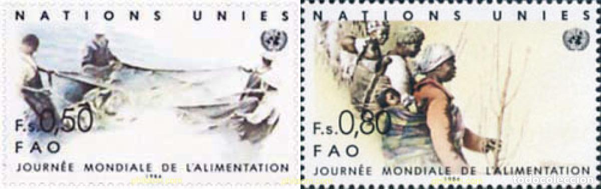 Sellos: 110305 MNH NACIONES UNIDAS. Ginebra 1984 DIA MUNDIAL DE LA ALIMENTACION