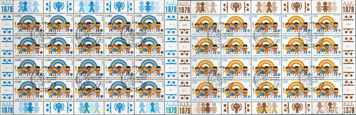 Sellos: 231335 USED NACIONES UNIDAS. Ginebra 1979 A&Ntilde;O INTERNACIONAL DE LA INFANCIA