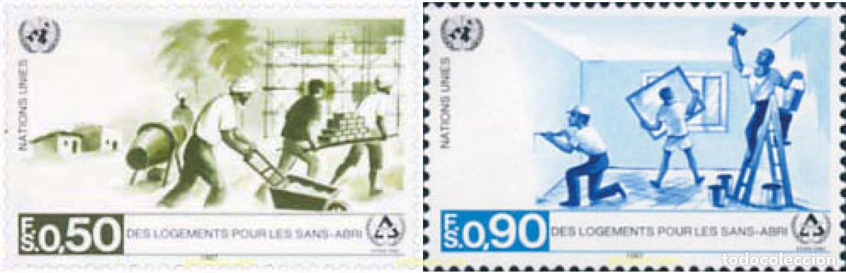 Sellos: 110372 MNH NACIONES UNIDAS. Ginebra 1987 A&Ntilde;O INTERNACIONAL DE LA VIVIENDA DE LOS SIN HOGAR